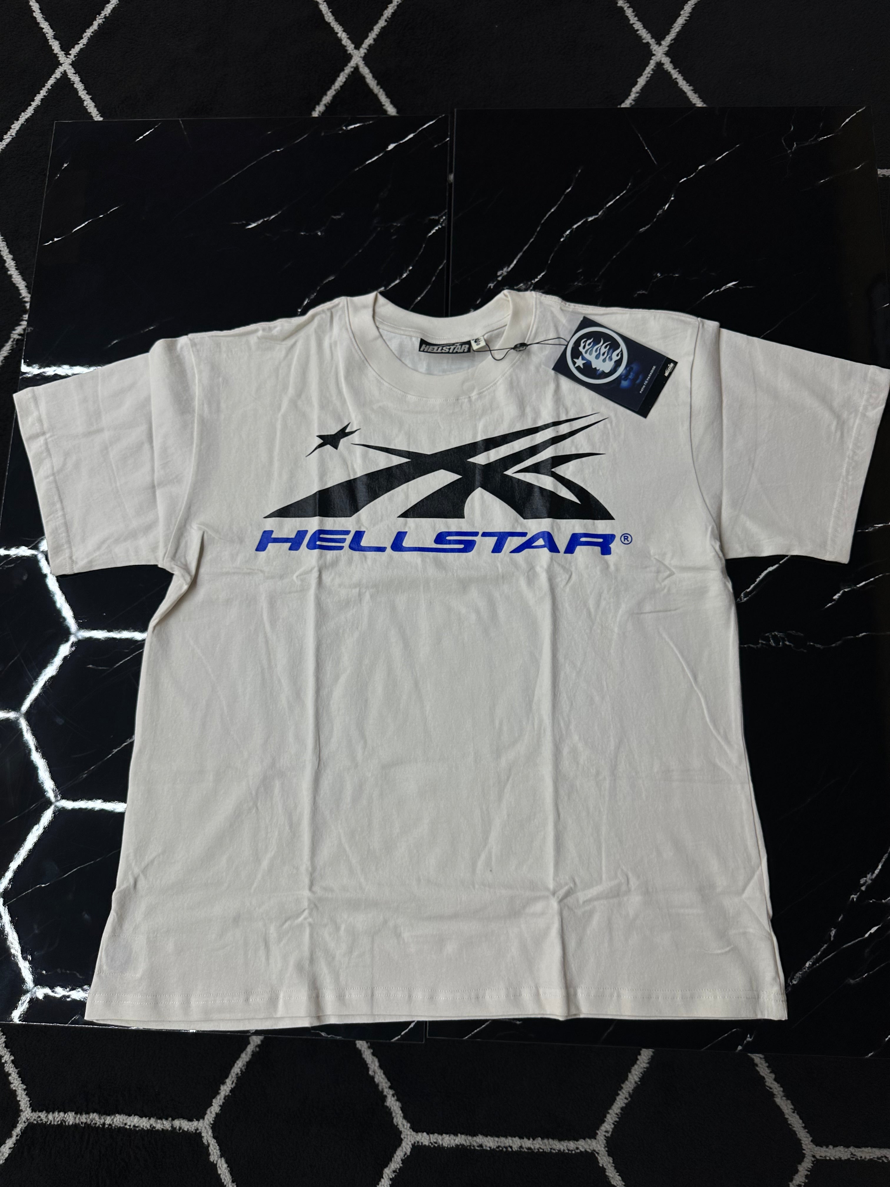 HELLSTAR BLUE LOGO CREAM TEE