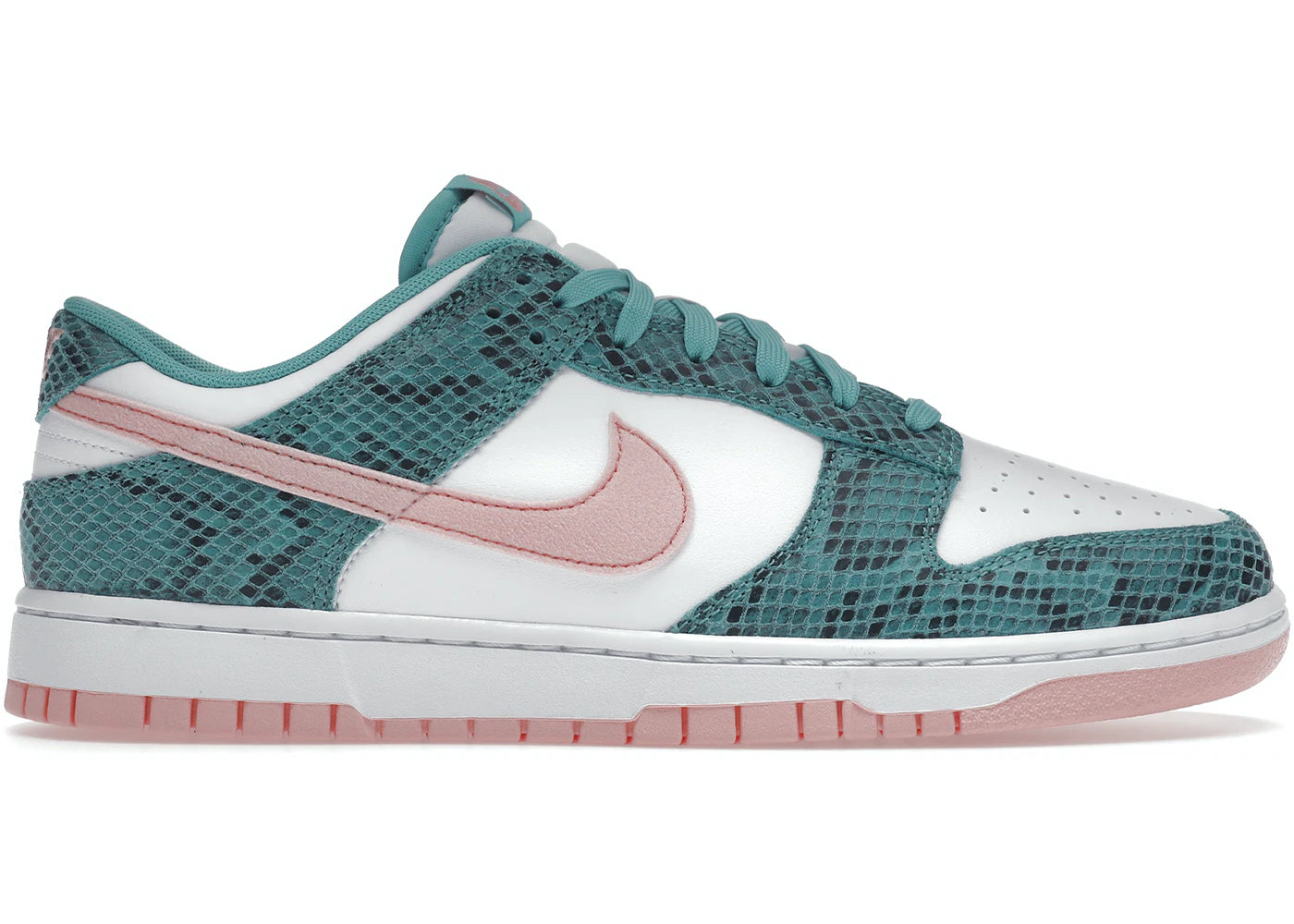 NIKE DUNK LOW SNAKESKIN WASHED TEAL BLEACHED CORAL epsneakerscene